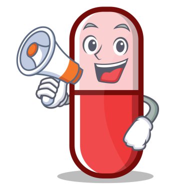 Megafon hap kapsül çizgi film karakteri ile