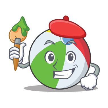 Sanatçı top karakter karikatür tarzı