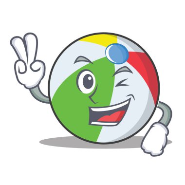 İki top karakter karikatür tarzı parmak