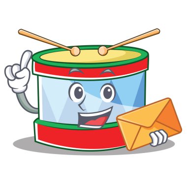 Zarf oyuncak davul karakter karikatür ile