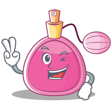 İki parfüm karakter karikatür tarzı parmak