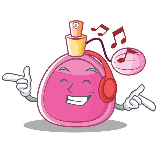 Dinleme müzik parfüm karakter karikatür tarzı — Stok Vektör