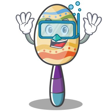 Dalış marakas karakter karikatür tarzı