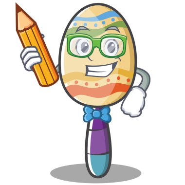 Öğrenci marakas karakter karikatür tarzı