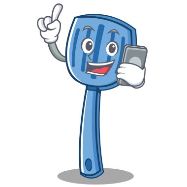 Telefon spatula karakter karikatür tarzı ile