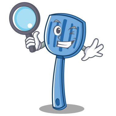 Dedektif spatula karakter karikatür tarzı