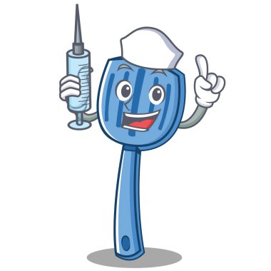 Hemşire spatula karakter karikatür tarzı