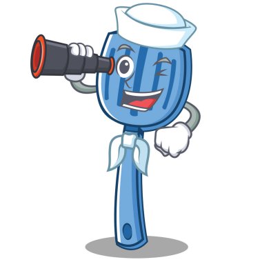 Denizci spatula karakter karikatür tarzı