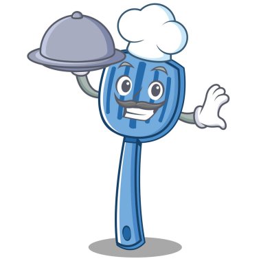Şef spatula karakter karikatür tarzı
