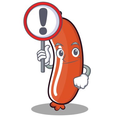 İşareti sosis karakter karikatür tarzı ile