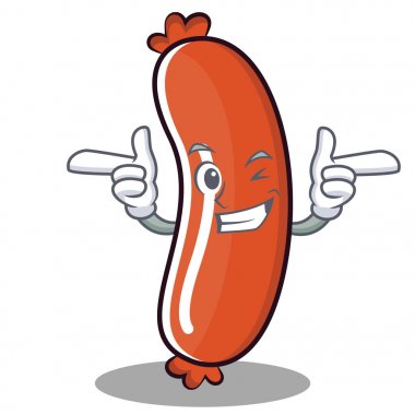 Wink sosis karakter karikatür tarzı