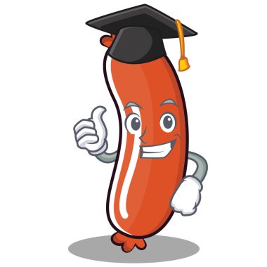 Mezuniyet sosis karakter karikatür tarzı