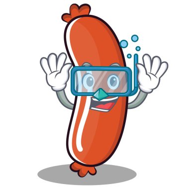 Dalış sosis karakter karikatür tarzı