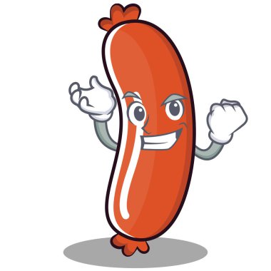 Başarılı sosis karakter karikatür tarzı