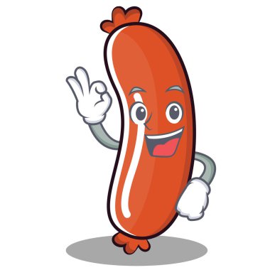 Sosis karakter karikatür tarzı Tamam