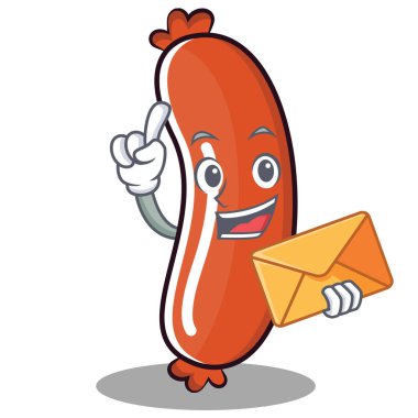 Zarf sosis karakter karikatür tarzı ile