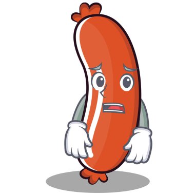 Korkarım sosis karakter karikatür tarzı