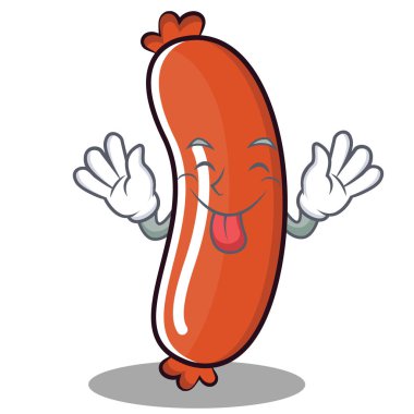 Sosis karakter karikatür tarzı dil