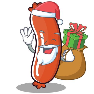 Santa sosis karakter karikatür tarzı