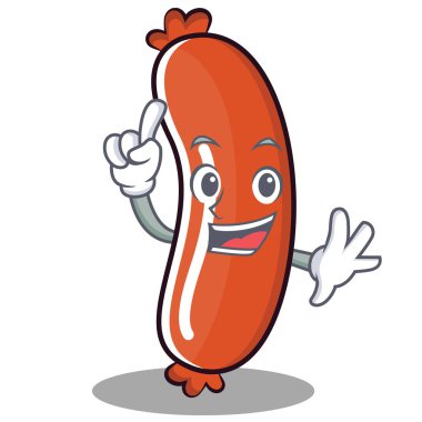 Parmak sosis karakter karikatür tarzı