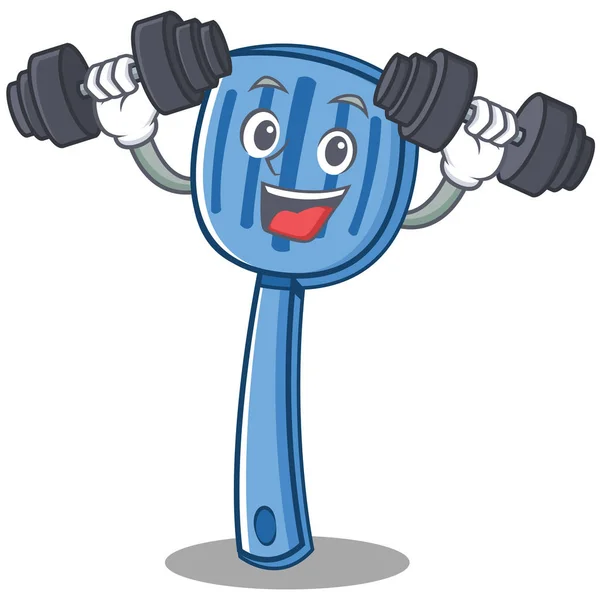 Espátula de fitness carácter estilo de dibujos animados — Vector de stock