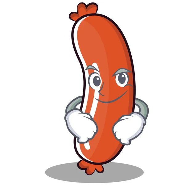 Smirking salsiccia personaggio stile cartone animato — Vettoriale Stock