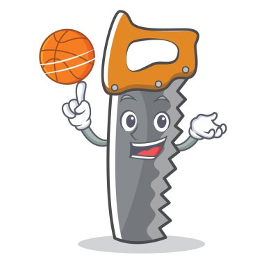 Basketbol ile el karakter karikatür gördüm.