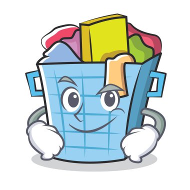 Smirking çamaşır sepeti karakter karikatür