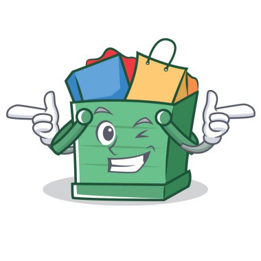Wink alışveriş sepeti karakter karikatür
