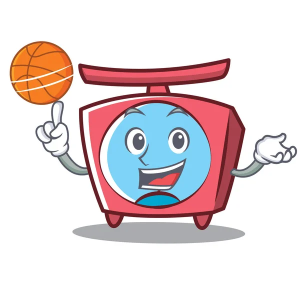 Con escala de baloncesto personaje estilo de dibujos animados — Vector de stock