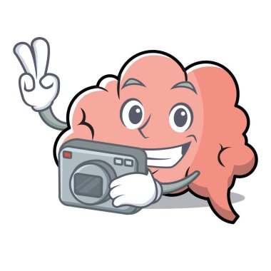 Fotoğraf beyin karakter karikatür maskot