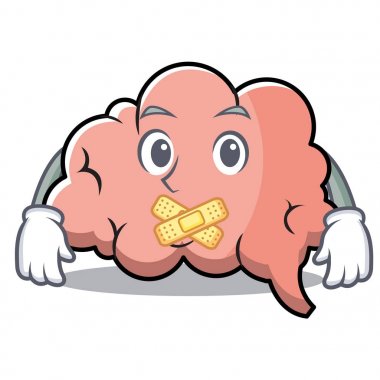 Sessiz beyin karakter karikatür maskot