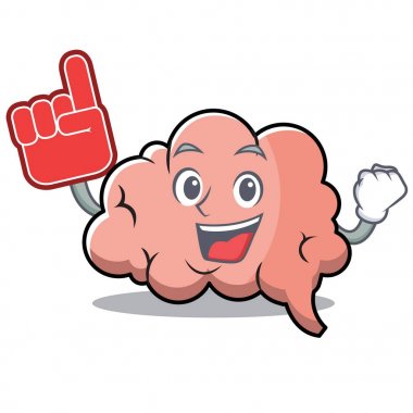 Köpük parmak beyin karakter karikatür maskot