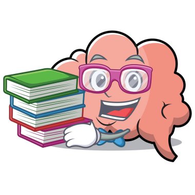 Geek beyin karakter karikatür maskot