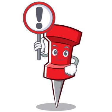 İşareti kırmızı PIN karakter karikatür ile