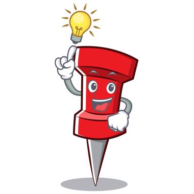 Bir fikir kırmızı PIN karakter karikatür var