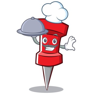 Şef kırmızı PIN karakter karikatür