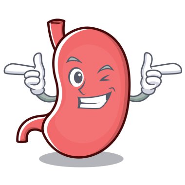 Wink mide karakter karikatür maskot