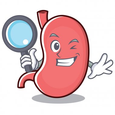 Dedektif mide karakter karikatür maskot