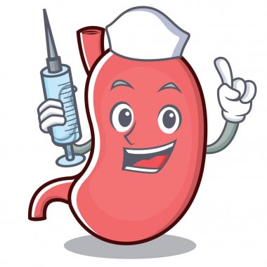 Hemşire mide karakter karikatür maskot