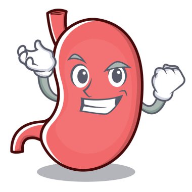 Başarılı mide karakter karikatür maskot