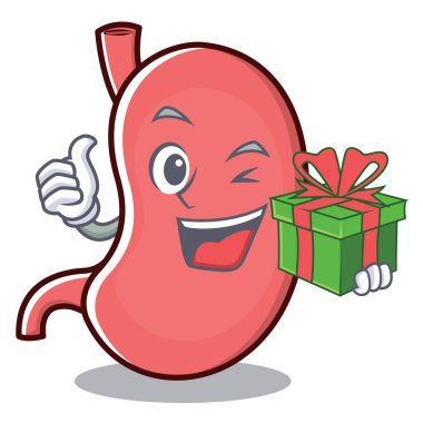 Hediye mide karakter karikatür maskotu ile