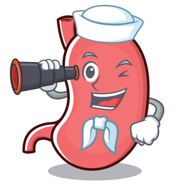 Denizci mide karakter karikatür maskot