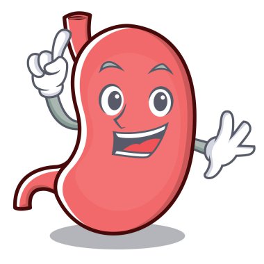 Parmak mide karakter karikatür maskot