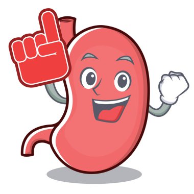 Köpük parmak mide karakter karikatür maskot