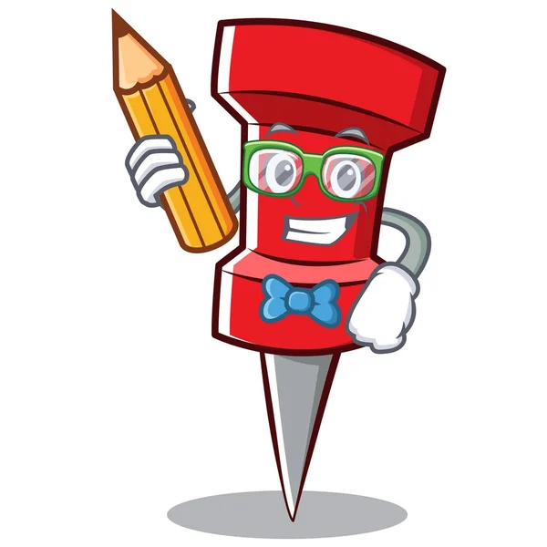 Φοιτητής κόκκινη καρφίτσα χαρακτήρα κινουμένων σχεδίων — Διανυσματικό Αρχείο