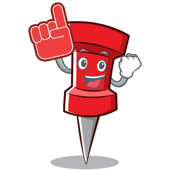 Пінний палець червоний штифт персонаж мультфільм — стоковий вектор