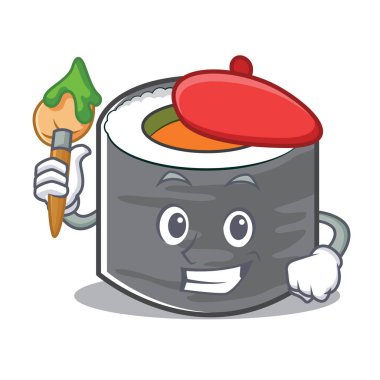 Sanatçı suşi karikatür karakter stili