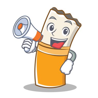 Megafon sigara karakter karikatür tarzı ile