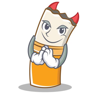 Şeytan sigara karakter karikatür tarzı